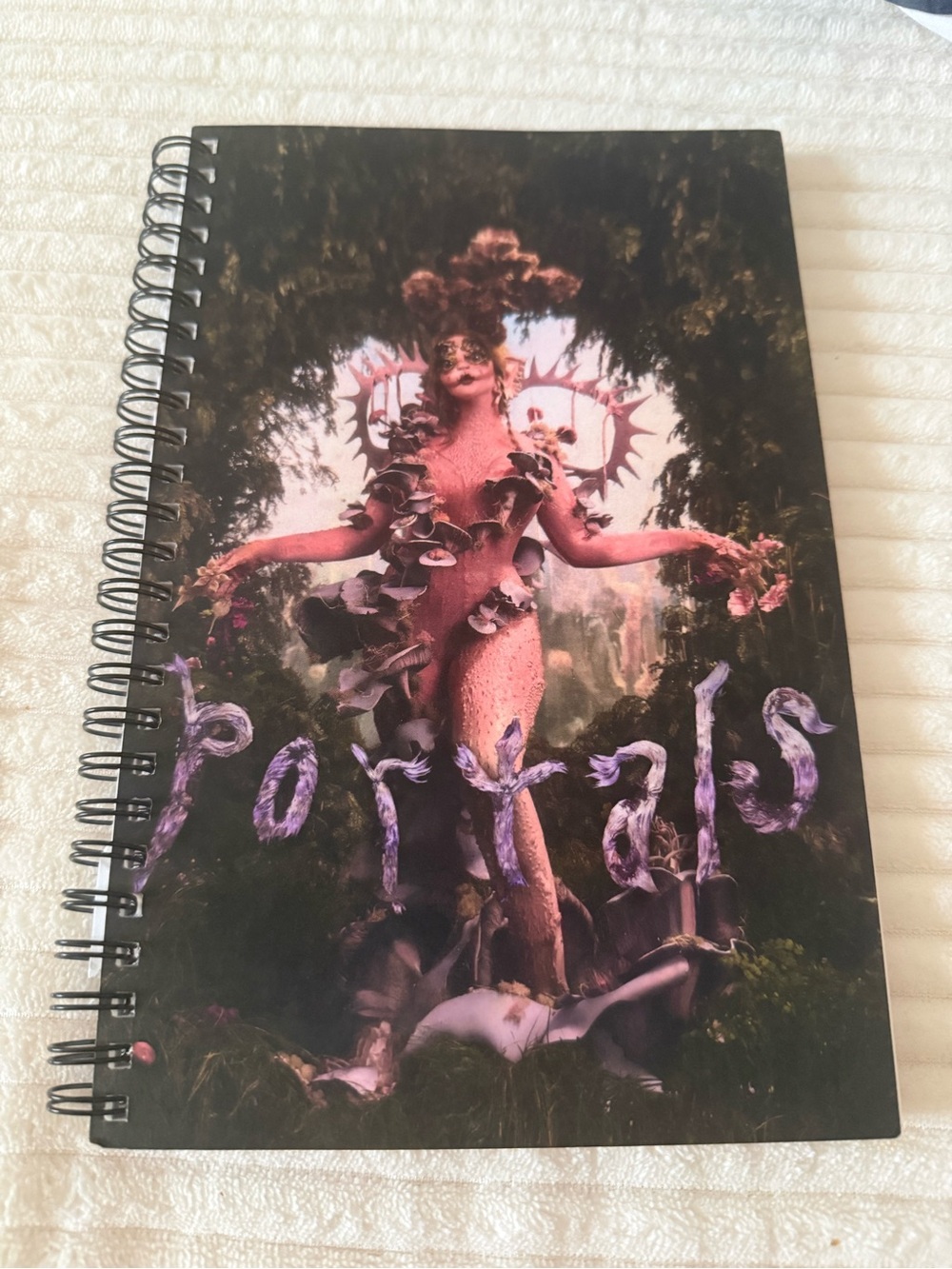 Spiral-Bound Floral Fantasy Notebook - Purple Cover